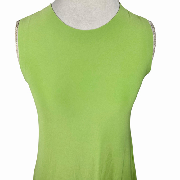 Norma Kamali Gemini Green Swing Dress Seamless Sleeveless Pockets Beachy Size S - Picture 2 of 9